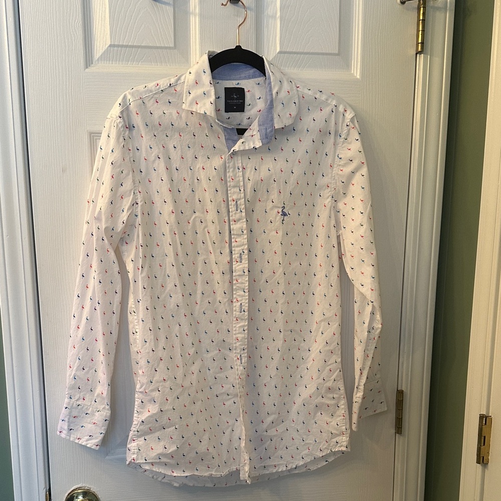 Tailorbyrd White Shirt with Multicolor Accents